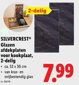 Lidl Silvercrest glazen afdekplaten voor kookplaat, 2-delig aanbieding