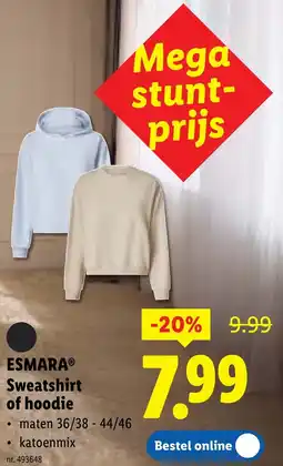 Lidl Esmara sweatshirt of hoodie aanbieding