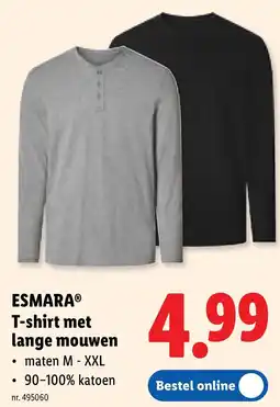 Lidl Esmara t-shirt met lange mouwen aanbieding
