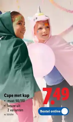 Lidl Cape met kap aanbieding