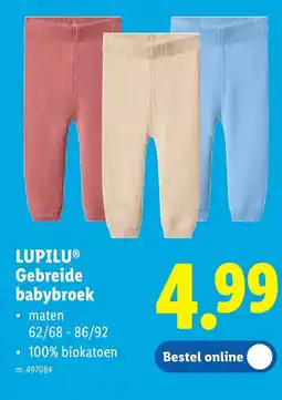 Lidl Lupilu gebreide babybroek aanbieding