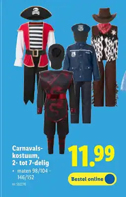 Lidl Carnavalskostuum, 2- tot 7-delig aanbieding