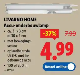 Lidl Livarno home accu-onderbouwlamp aanbieding
