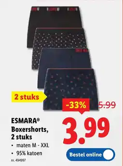 Lidl Boxershorts, 2 stuks aanbieding