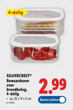 Lidl Bewaardozen voor broodbeleg, 4-delig aanbieding