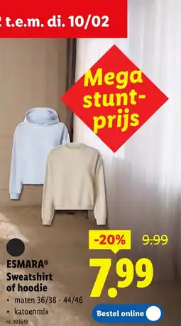 Lidl Sweatshirt of hoodie aanbieding