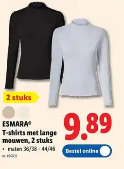 Lidl T-shirts met lange mouwen, 2 stuks aanbieding