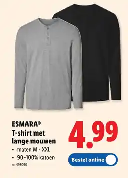 Lidl T-shirt met lange mouwen aanbieding