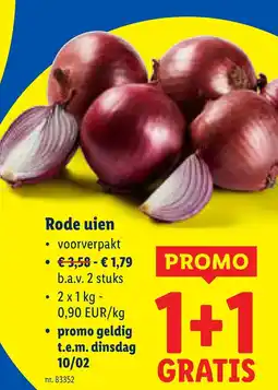 Lidl Rode uien aanbieding