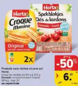 Carrefour Market Herta Produits sans nitrites et sans sel aanbieding
