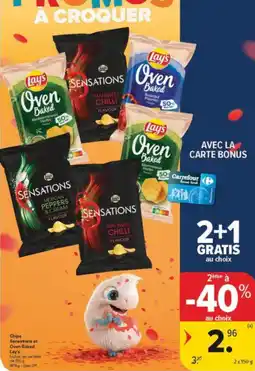 Carrefour Market Lay's Chips Sensations et Oven Baked aanbieding