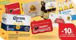 Carrefour Market Canettes Jupiler, Leffe, Stella Artois et bouteilles et canettes Corona et Tripel Karmeliet variétés aanbieding
