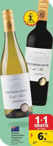 Carrefour Market Southern River Chardonnay ou Shiraz aanbieding