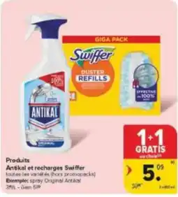 Carrefour Market Produits Antikal et recharges Swiffer aanbieding
