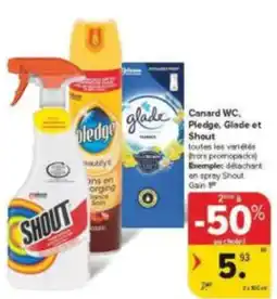 Carrefour Market Canard WC. Pledge, Glade et Shout aanbieding