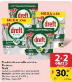 Carrefour Market Dreft Produits de vaisselle machine Platinum aanbieding