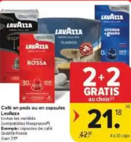 Carrefour Market LavAzza Café en pads ou en capsules aanbieding