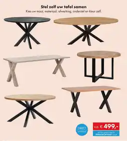Woonsquare Stel zelf uw tafel samen aanbieding