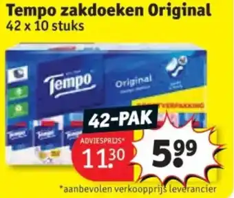 Kruidvat Tempo zakdoeken original aanbieding