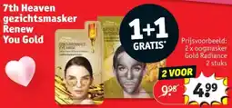 Kruidvat 7th Heaven gezichtsmasker Renew You Gold aanbieding
