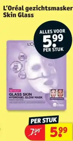 Kruidvat L'Oréal Gezichtsmasker Skin Glass aanbieding