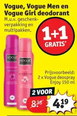 Kruidvat Vogue, Vogue Men en Vogue Girl deodorant aanbieding