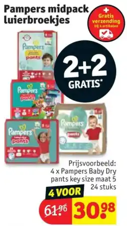 Kruidvat Pampers midpack luierbroekjes aanbieding