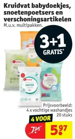 Kruidvat Kruidvat babydoekjes, snoetenpoetsers en verschoningsartikelen aanbieding