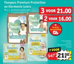 Kruidvat Pampers Premium Protection en Harmonie luiers aanbieding