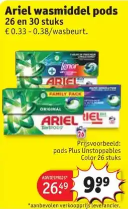 Kruidvat Ariel wasmiddel pods aanbieding