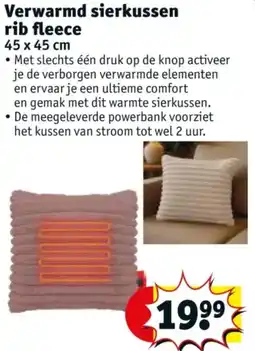 Kruidvat Verwarmd sierkussen rib fleece aanbieding