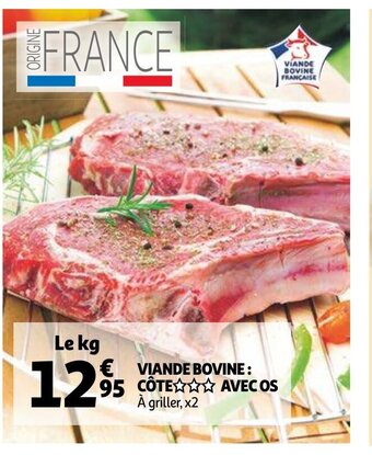 Auchan Viande Bovine Côte Avec Os aanbieding