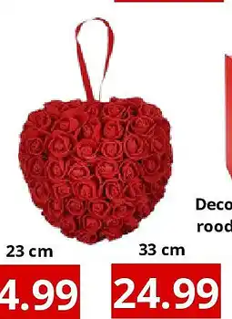 NH Market Decoratief rood hart 33 cm aanbieding