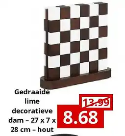 NH Market Gedraaide lime decoratieve dam – 27 x 7 x 28 cm – hout aanbieding