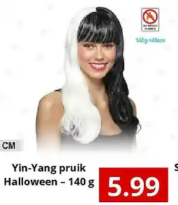 NH Market Yin-Yang pruik Halloween – 140 g aanbieding