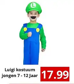 NH Market Luigi kostuum jongen 7 - 12 Jaar aanbieding