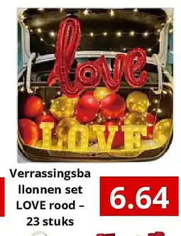 NH Market Verrassingsba llonnen set LOVE rood – 23 stuks aanbieding
