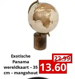 NH Market Exotische Panama wereldkaart – 35 cm – mangohout aanbieding