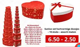 NH Market Sunlux set hartvormige doosjes – 10 stuks – assorti maten aanbieding