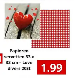 NH Market Papieren servetten 33 x 33 cm – Love divers 20St aanbieding