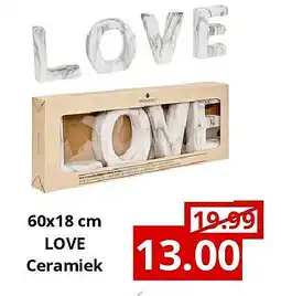 NH Market 60x18 cm LOVE Ceramiek aanbieding