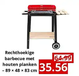 NH Market Rechthoekige barbecue met houten planken – 89 × 48 × 83 cm aanbieding