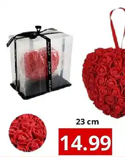 NH Market Decoratief rood hart 23 cm aanbieding