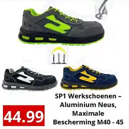 NH Market SP1 Werkschoenen – Aluminium Neus, Maximale Bescherming M40 - 45 aanbieding