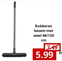 NH Market Rubberen bezem met steel 68/120 cm aanbieding