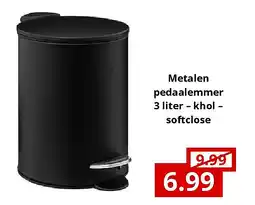NH Market Metalen pedaalemmer 3 liter – khol – softclose aanbieding