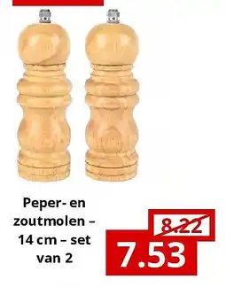 NH Market Peper- en zoutmolen – 14 cm – set van 2 aanbieding