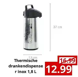 NH Market Thermische drankendispense r inox 1,8 L aanbieding