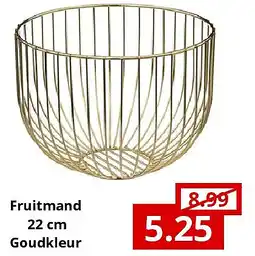NH Market Fruitmand 22 cm Goudkleur aanbieding