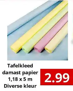 NH Market Tafelkleed damast papier 1,18 x 5 m Diverse kleur aanbieding